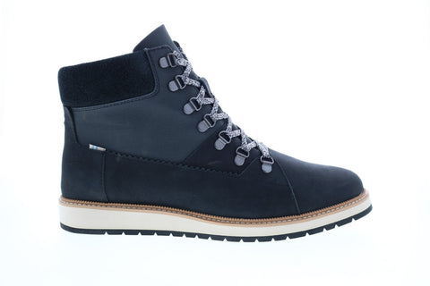 Toms Mesa 10014177 Womens Black Leather Lace Up Casual Dress Boots Shoes