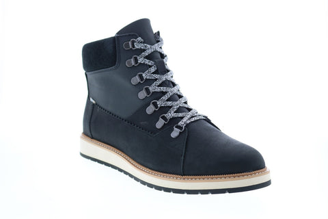 Toms Mesa 10014177 Womens Black Leather Lace Up Casual Dress Boots Shoes