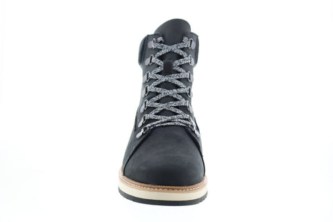 Toms Mesa 10014177 Womens Black Leather Lace Up Casual Dress Boots Shoes