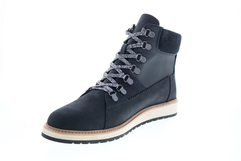Toms Mesa 10014177 Womens Black Leather Lace Up Casual Dress Boots Shoes