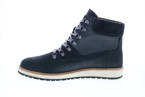 Toms Mesa 10014177 Womens Black Leather Lace Up Casual Dress Boots Shoes