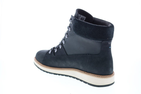 Toms Mesa 10014177 Womens Black Leather Lace Up Casual Dress Boots Shoes