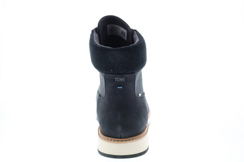 Toms Mesa 10014177 Womens Black Leather Lace Up Casual Dress Boots Shoes