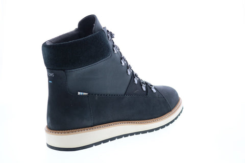 Toms Mesa 10014177 Womens Black Leather Lace Up Casual Dress Boots Shoes