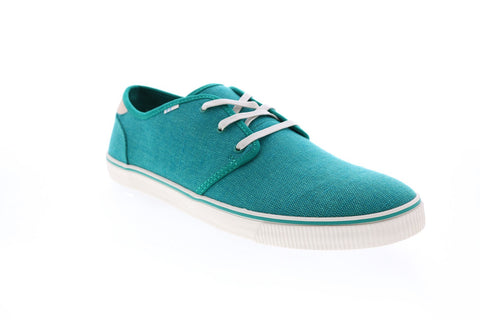 Toms Carlo 10014207 Mens Green Canvas Lace Up Lifestyle Sneakers Shoes