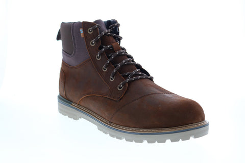 Toms Ashland 10014344 Mens Brown Suede Lace Up Casual Dress Boots 12