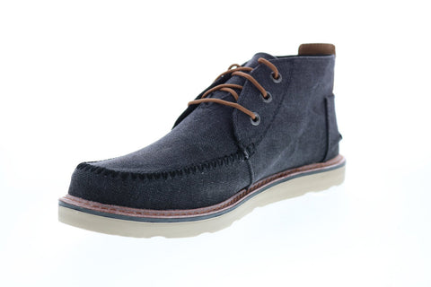 Toms Chukka 10014362 Mens Black Canvas Lace Up Chukkas Boots