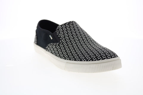 Toms Baja 10014367 Mens Black Canvas Slip On Lifestyle Sneakers Shoes