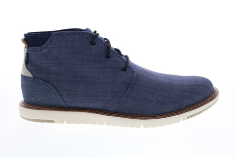 Toms Navi 10014371 Mens Blue Canvas Lace Up Chukkas Boots