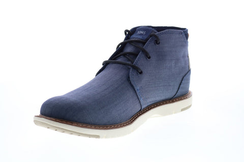 Toms Navi 10014371 Mens Blue Canvas Lace Up Chukkas Boots