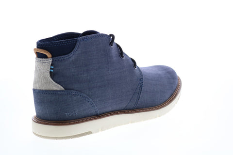 Toms Navi 10014371 Mens Blue Canvas Lace Up Chukkas Boots