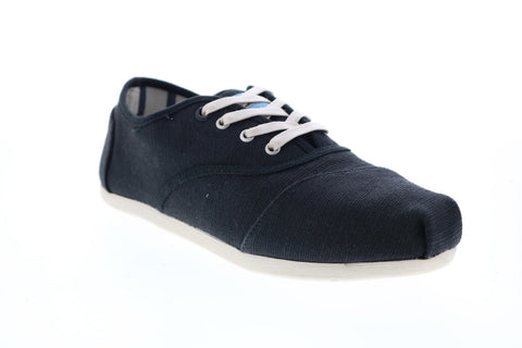 Toms Cordones 10014379 Womens Black Canvas Lace Up Lifestyle Sneakers Shoes