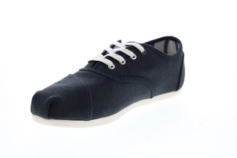 Toms Cordones 10014379 Womens Black Canvas Lace Up Lifestyle Sneakers Shoes