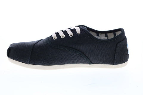 Toms Cordones 10014379 Womens Black Canvas Lace Up Lifestyle Sneakers Shoes