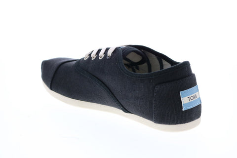 Toms Cordones 10014379 Womens Black Canvas Lace Up Lifestyle Sneakers Shoes