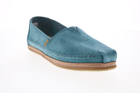 Toms Classic 10014397 Womens Blue Suede Slip On Lifestyle Sneakers Shoes