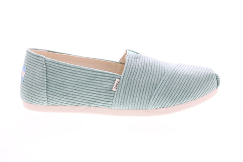 Toms Classic 10014404 Womens Green Canvas Slip On Lifestyle Sneakers Shoes