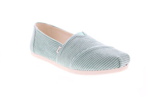 Toms Classic 10014404 Womens Green Canvas Slip On Lifestyle Sneakers Shoes