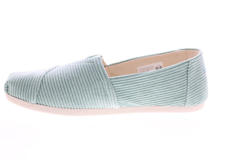 Toms Classic 10014404 Womens Green Canvas Slip On Lifestyle Sneakers Shoes
