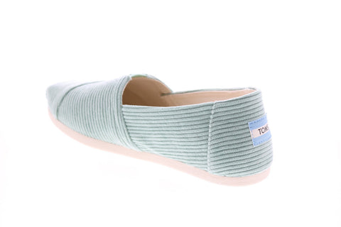 Toms Classic 10014404 Womens Green Canvas Slip On Lifestyle Sneakers Shoes