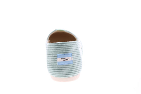 Toms Classic 10014404 Womens Green Canvas Slip On Lifestyle Sneakers Shoes