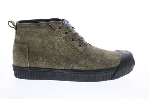 Toms Botas Indio 10014433 Mens Green Canvas Lace Up Lifestyle Sneakers Shoes