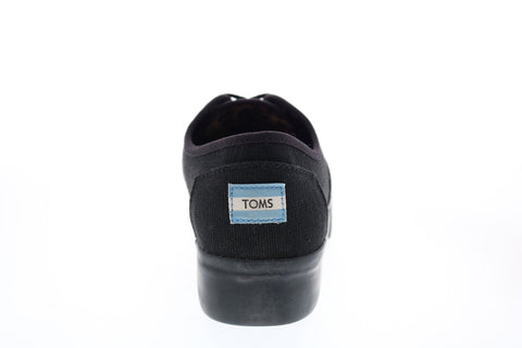 Toms Cordones Boardwalk 10014448 Womens Black Canvas Lace Up Lifestyle Sneakers Shoes