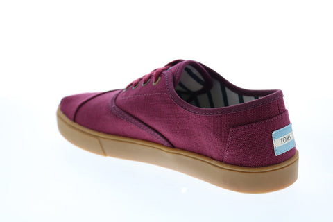 Toms Cordones 10014459 Mens Red Canvas Lace Up Lifestyle Sneakers Shoes