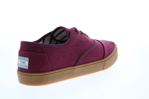 Toms Cordones 10014459 Mens Red Canvas Lace Up Lifestyle Sneakers Shoes