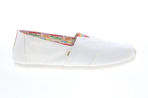 Toms Classic 10014580 Mens White Canvas Loafers & Slip Ons Casual Shoes
