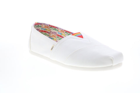 Toms Classic 10014580 Mens White Canvas Loafers & Slip Ons Casual Shoes