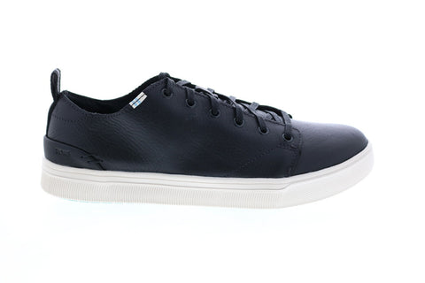 Toms Trvl Lite Low 10014871 Mens Black Leather Lace Up Lifestyle Sneakers Shoes