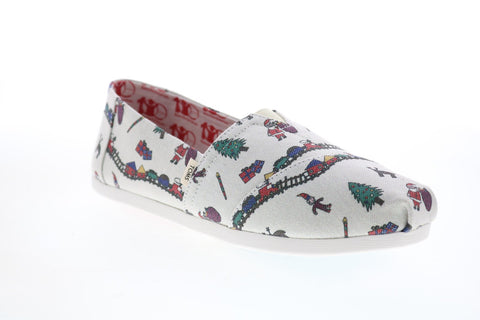 Toms Classic 10014910 Womens White Canvas Slip On Loafer Flats Shoes