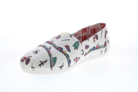 Toms Classic 10014910 Womens White Canvas Slip On Loafer Flats Shoes