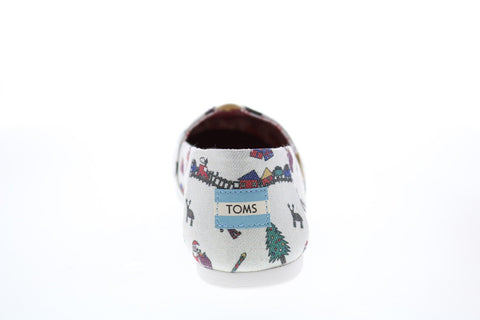 Toms Classic 10014910 Womens White Canvas Slip On Loafer Flats Shoes