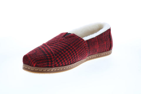 Toms Classic 10014912 Womens Red Canvas Slip On Loafer Flats Shoes