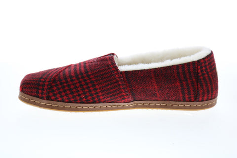 Toms Classic 10014912 Womens Red Canvas Slip On Loafer Flats Shoes