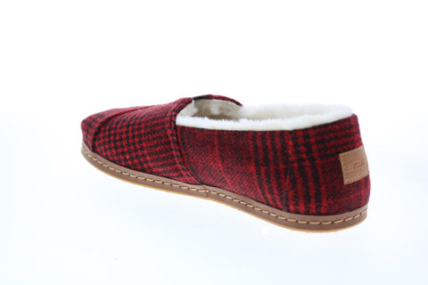 Toms Classic 10014912 Womens Red Canvas Slip On Loafer Flats Shoes