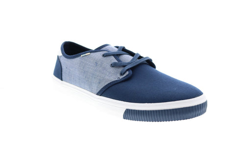 Toms Carlo 10014990 Mens Blue Canvas Lace Up Lifestyle Sneakers Shoes