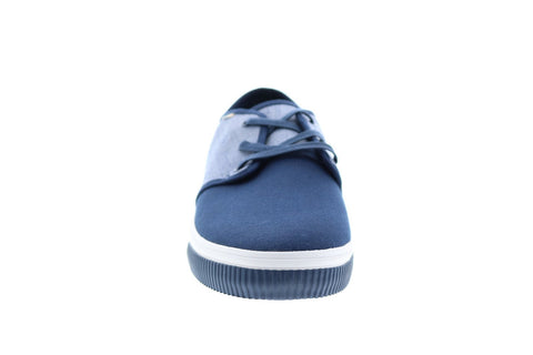 Toms Carlo 10014990 Mens Blue Canvas Lace Up Lifestyle Sneakers Shoes