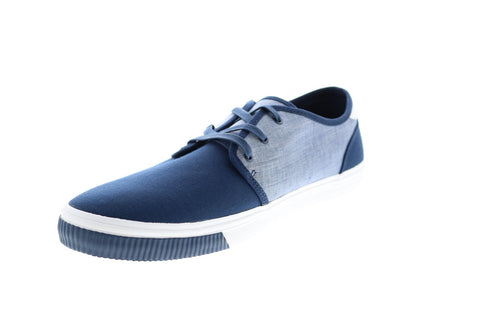 Toms Carlo 10014990 Mens Blue Canvas Lace Up Lifestyle Sneakers Shoes