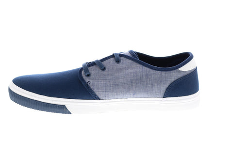 Toms Carlo 10014990 Mens Blue Canvas Lace Up Lifestyle Sneakers Shoes