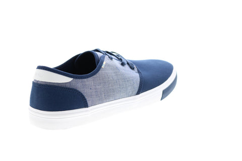 Toms Carlo 10014990 Mens Blue Canvas Lace Up Lifestyle Sneakers Shoes
