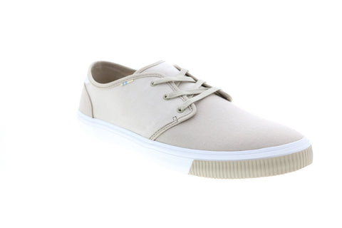 Toms Carlo 10015007 Mens Beige Canvas Lace Up Lifestyle Sneakers Shoes
