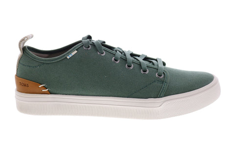 Toms Trvl Lite Low 10015025 Mens Green Canvas Lace Up Lifestyle Sneakers Shoes