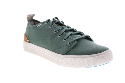 Toms Trvl Lite Low 10015025 Mens Green Canvas Lace Up Lifestyle Sneakers Shoes