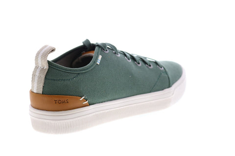 Toms Trvl Lite Low 10015025 Mens Green Canvas Lace Up Lifestyle Sneakers Shoes
