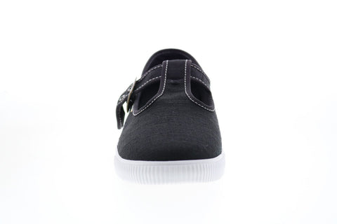 Toms Joon 10015082 Womens Black Canvas Flats Mary Jane Shoes