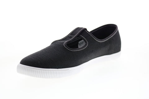 Toms Joon 10015082 Womens Black Canvas Flats Mary Jane Shoes