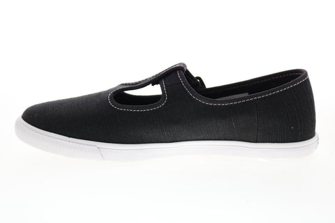 Toms Joon 10015082 Womens Black Canvas Flats Mary Jane Shoes
